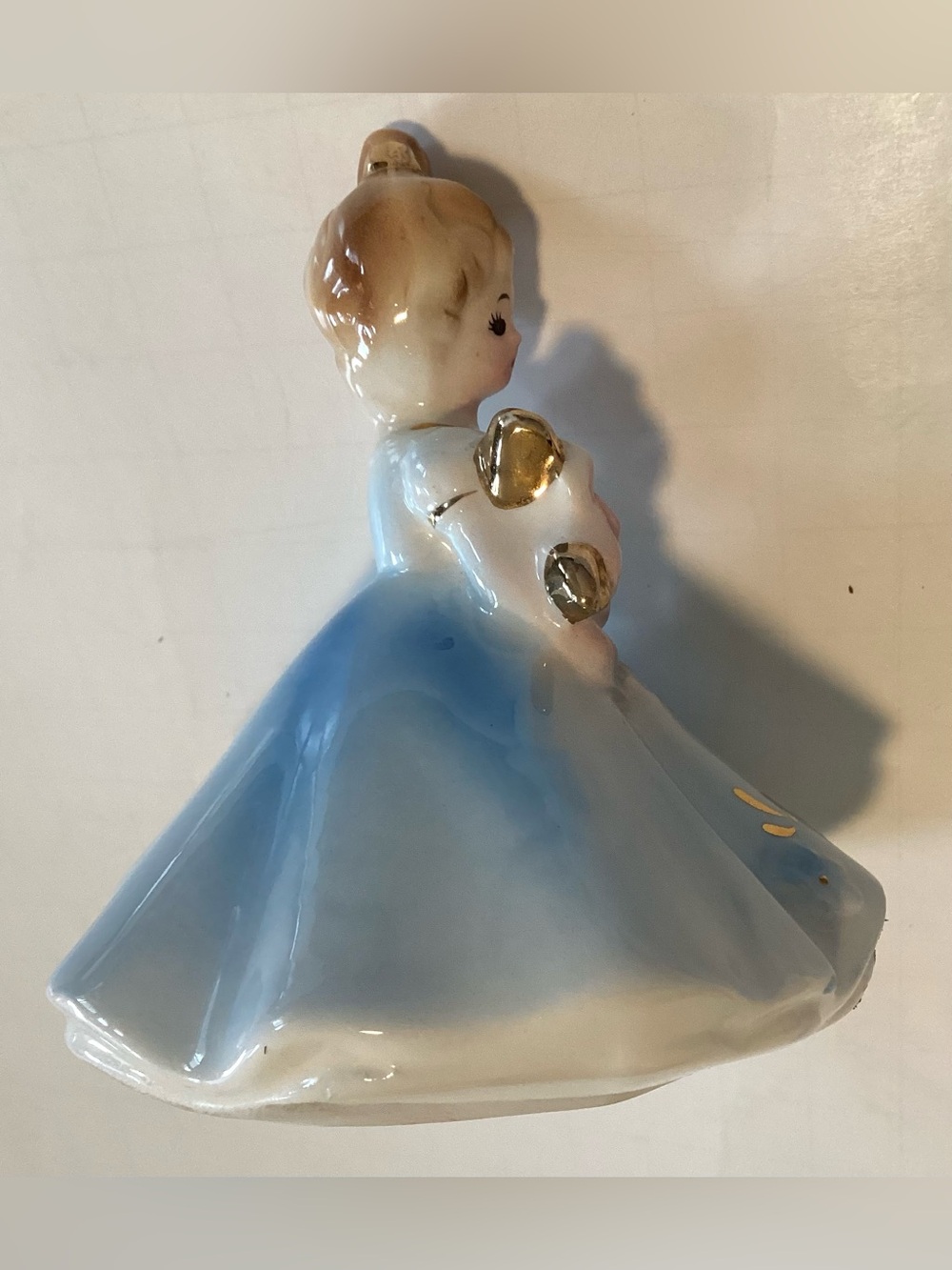 Vtg Josef Originals Birthday Month April Diamond Blue Dress Figurine, Black Eyes - Picture 4 of 8